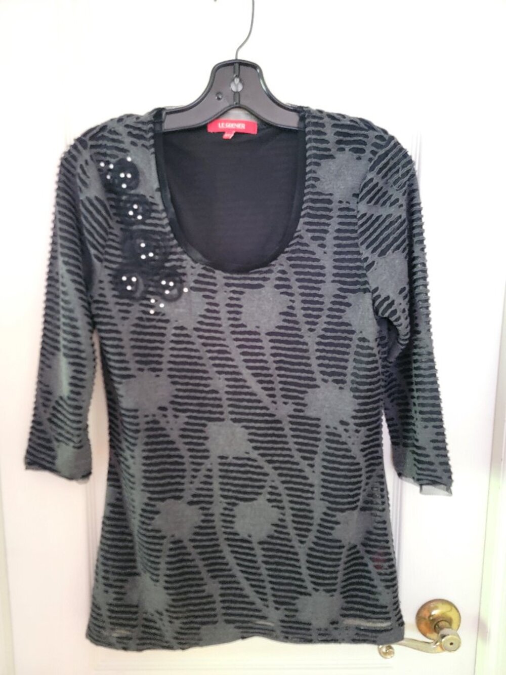 LE GRENIER DARK DOUBLE CHIFFON LAYERS TOP